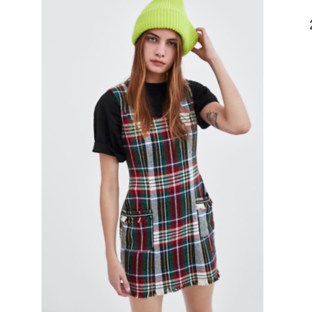 Zara plaid tweed dress